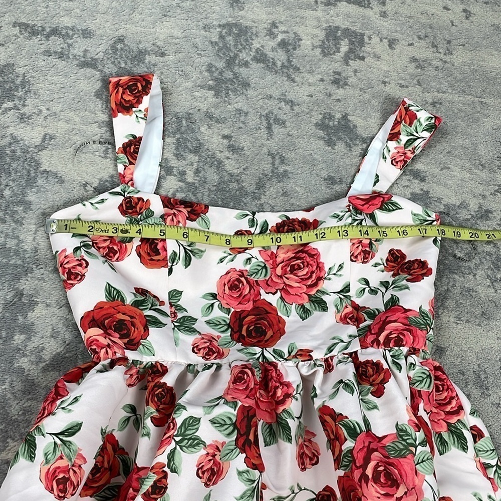 NWT Sachin + Babi Blaine Taffeta Square Neck Midi Dress Babydoll Rose Print 8 - Picture 8 of 11